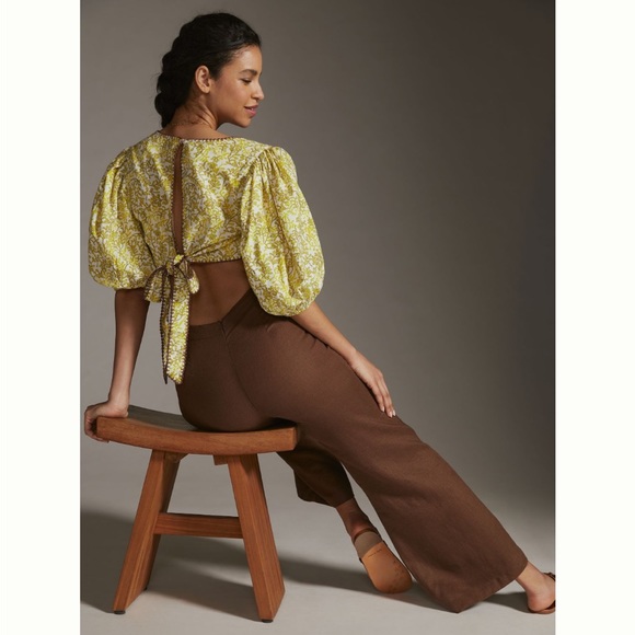 ✨ Anthropologie Lace Inset Blouse Sz L - Picture 2 of 5